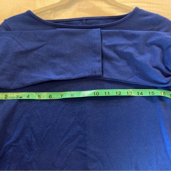 Garnet Hill Jersey Midi Dress 3/4 sleeves Blue - Picture 4 of 10